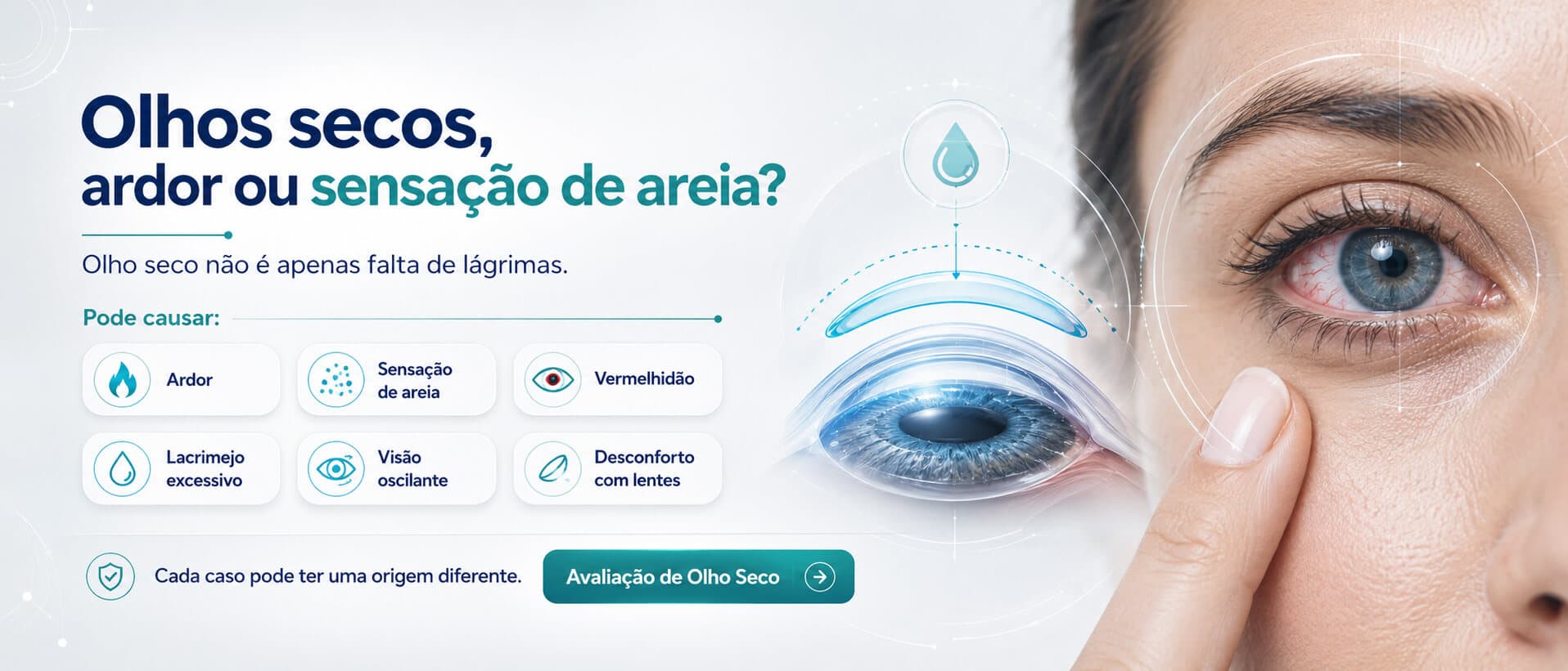 Olhos secos, ardor ou sensação de areia?