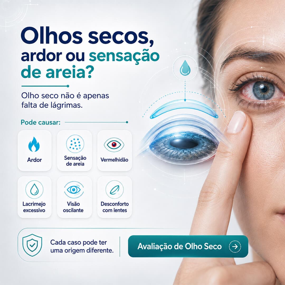 Olhos secos, ardor ou sensação de areia?
