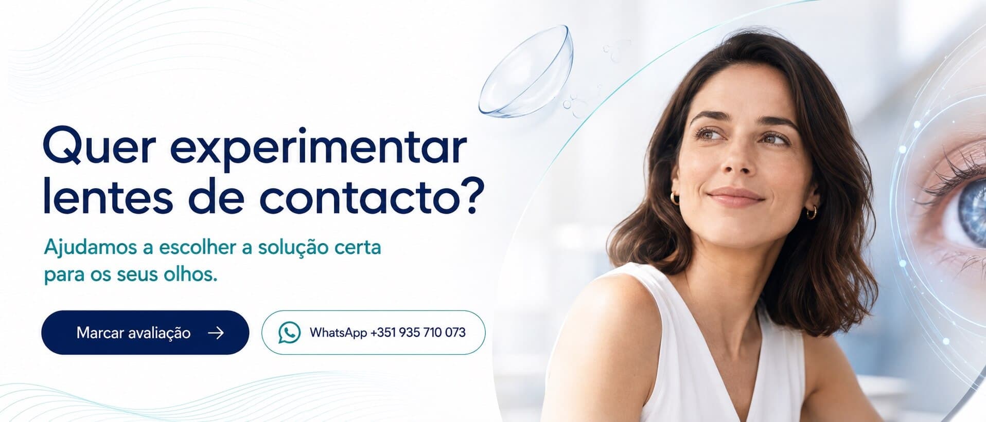Quer experimentar lentes de contacto