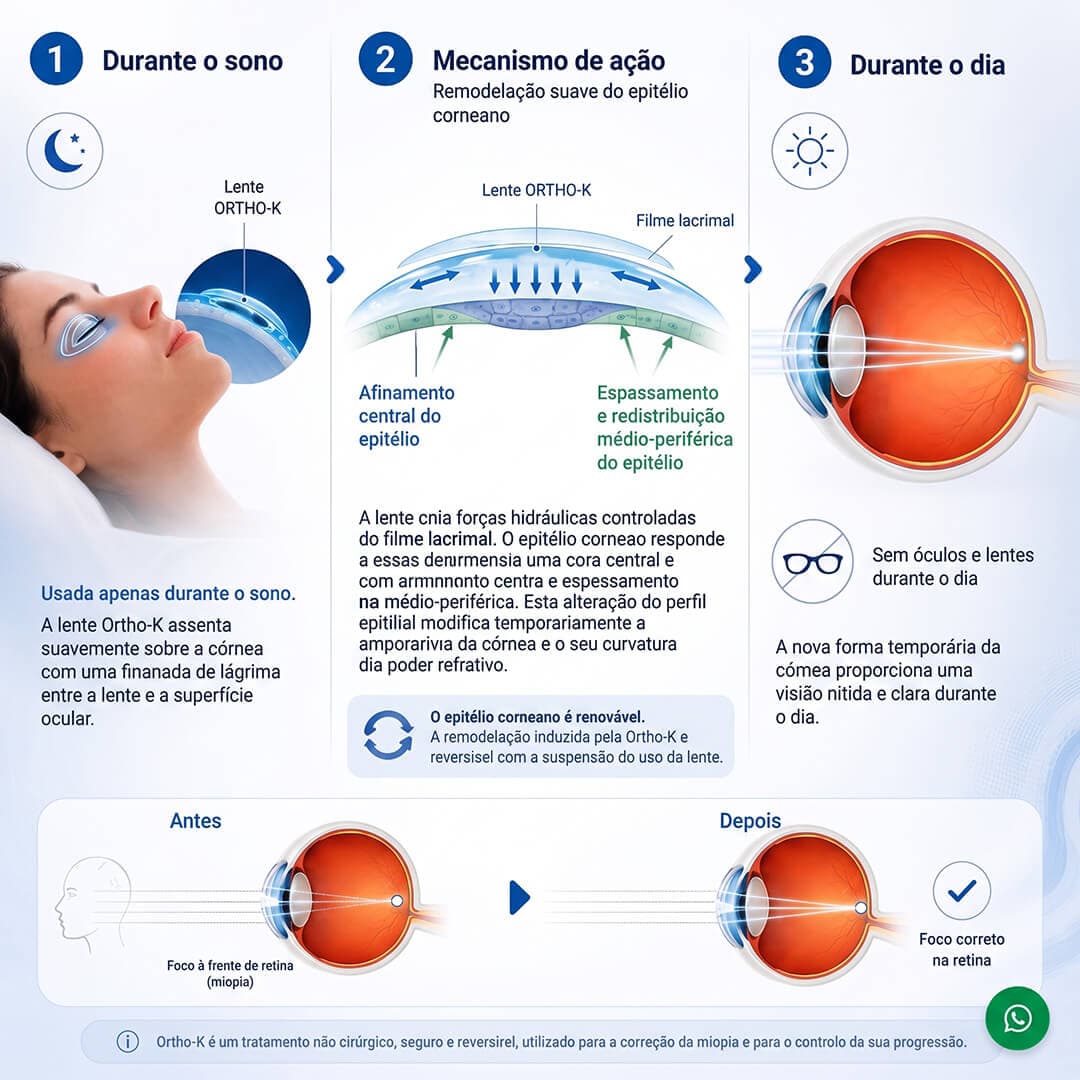 Ortho-K: visão durante o dia sem óculos