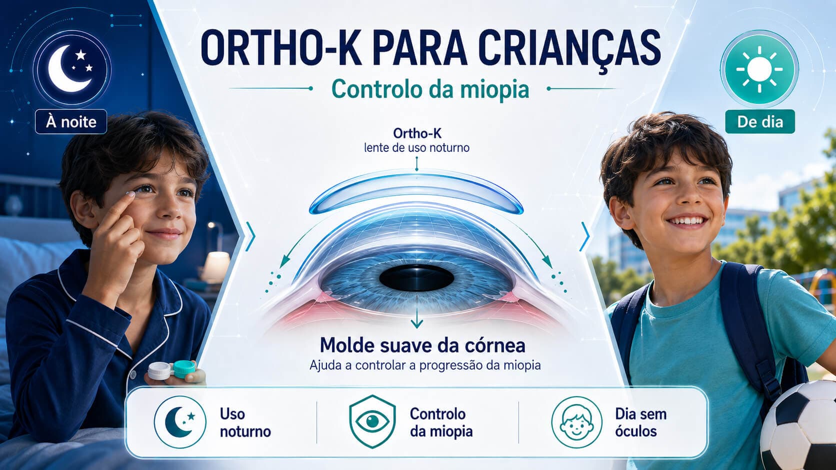 Ortho-K infographic for children: myopia control